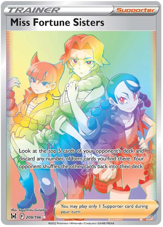 Miss Fortune Sisters (Secret) Lost Origin Pokemon Single Card 209/196