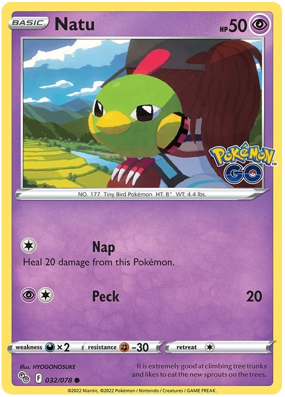 Natu Pokemon GO Card Singles 032/078