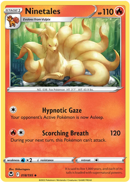Ninetales Silver Tempest Pokemon Single 018/195