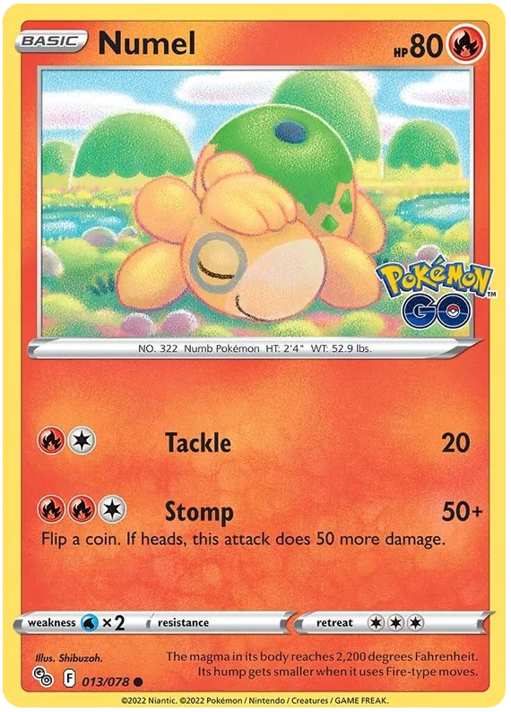 Numel Pokemon GO Card Singles 013/078