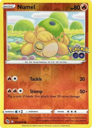 Numel (Peelable Ditto) Pokemon GO Card Singles 013/078