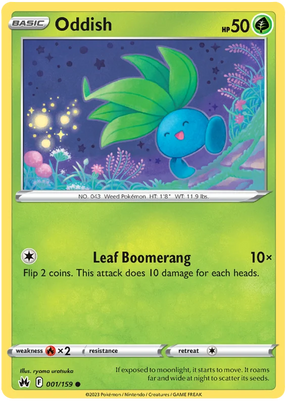 Oddish Crown Zenith Pokemon Card Single