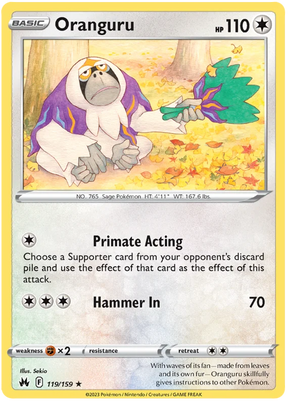 Oranguru Crown Zenith Pokemon Card Single