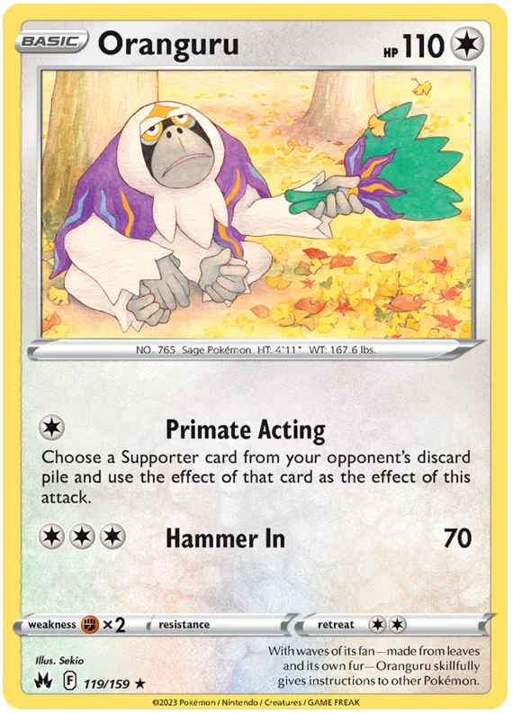 Oranguru Crown Zenith Pokemon Card Single