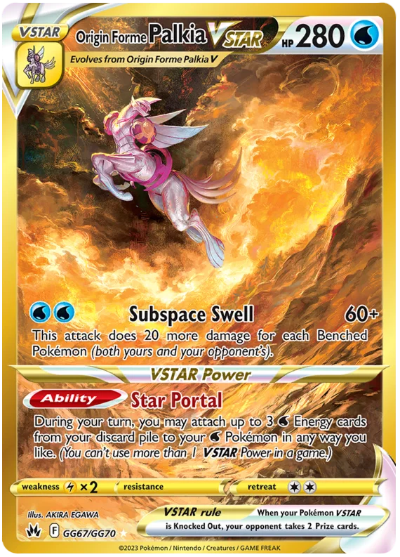 Origin Forme Palkia VSTAR Gold Crown Zenith Galarian Gallery Pokemon Card Single