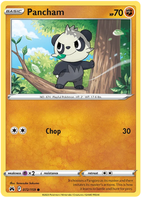 Pancham Crown Zenith Pokemon Card Single