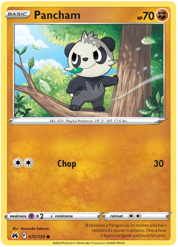 Pancham Crown Zenith Pokemon Card Single
