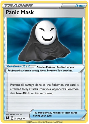 Panic Mask Lost Origin Pokemon Single Card 165/196