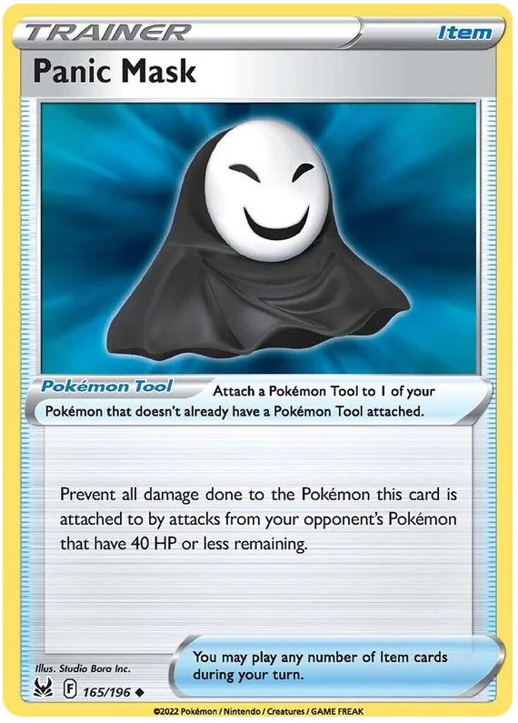 Panic Mask Lost Origin Pokemon Single Card 165/196