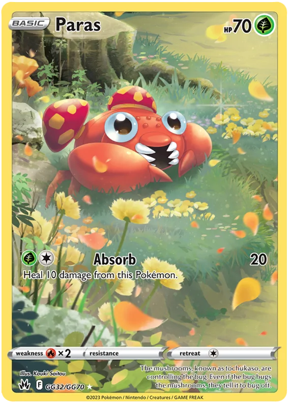 Paras - Crown Zenith Pokemon Card Single GG32/GG70 Favorite Hobby Paras - Crown Zenith Pokemon Card Single GG32/GG70 Favorite Hobby