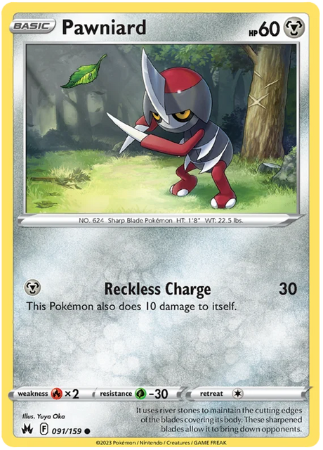Pawniard 091 Crown Zenith Pokemon Card Single