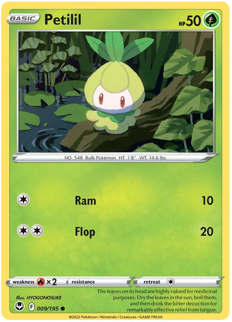 Petilil Silver Tempest Pokemon Single 009/195
