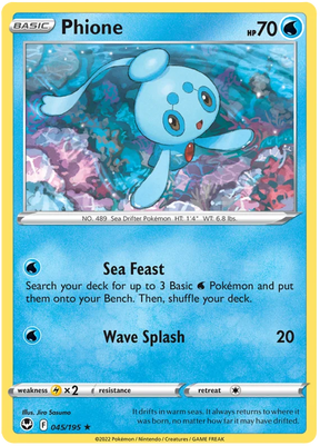 Phione Silver Tempest Pokemon Single 045/195