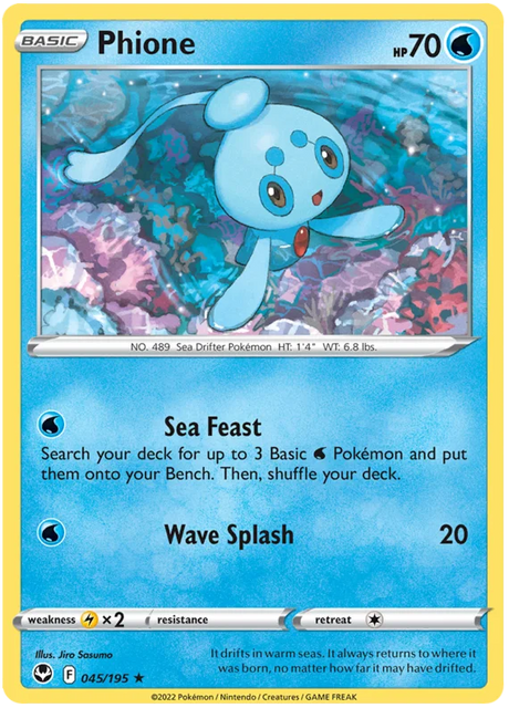Phione Silver Tempest Pokemon Single 045/195