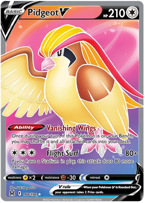Pidgeot V (Full Art) Lost Origin Pokemon Single Card 188/196