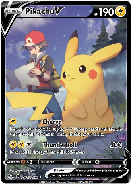 Pikachu V Lost Origin Trainer Gallery Pokemon Single Card TG16/TG30