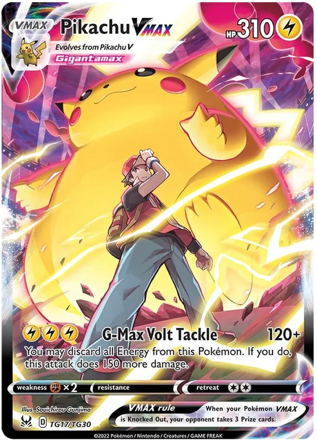 Pikachu VMAX Lost Origin Trainer Gallery Pokemon Single Card TG17/TG30