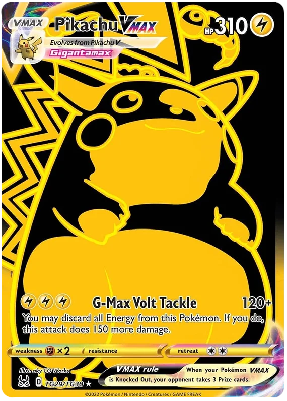 Pikachu VMAX (Secret) Lost Origin Trainer Gallery Pokemon Single Card TG29/TG30