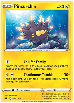 Pincurchin Crown Zenith Pokemon Card Single