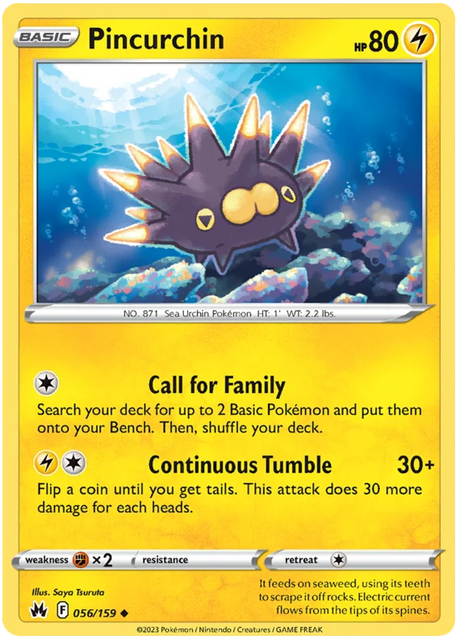 Pincurchin Crown Zenith Pokemon Card Single