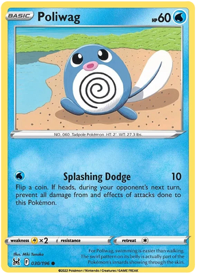 Poliwag Lost Origin Pokemon Single Card 030/196