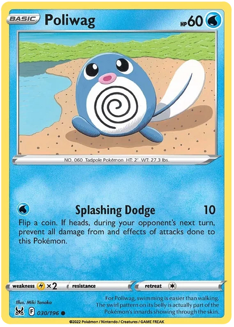 Poliwag Lost Origin Pokemon Single Card 030/196