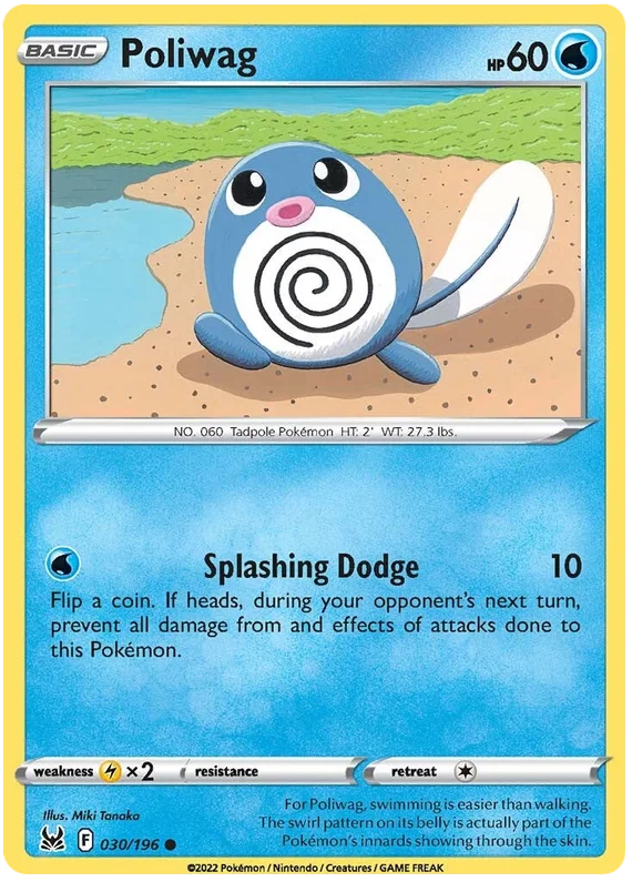 Poliwag Lost Origin Pokemon Single Card 030/196