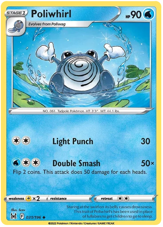 Poliwhirl Lost Origin Pokemon Single Card 031/196