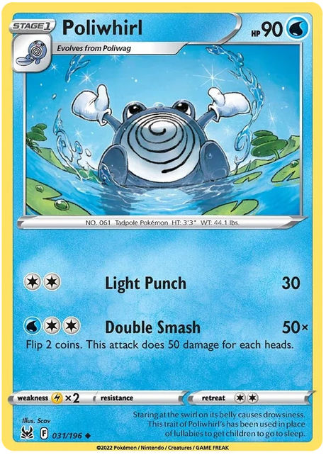 Poliwhirl Lost Origin Pokemon Single Card 031/196