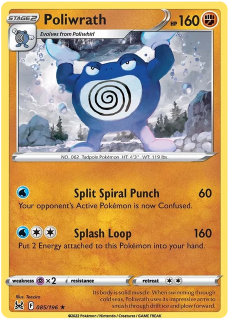 Poliwrath Lost Origin Pokemon Single Card 085/196