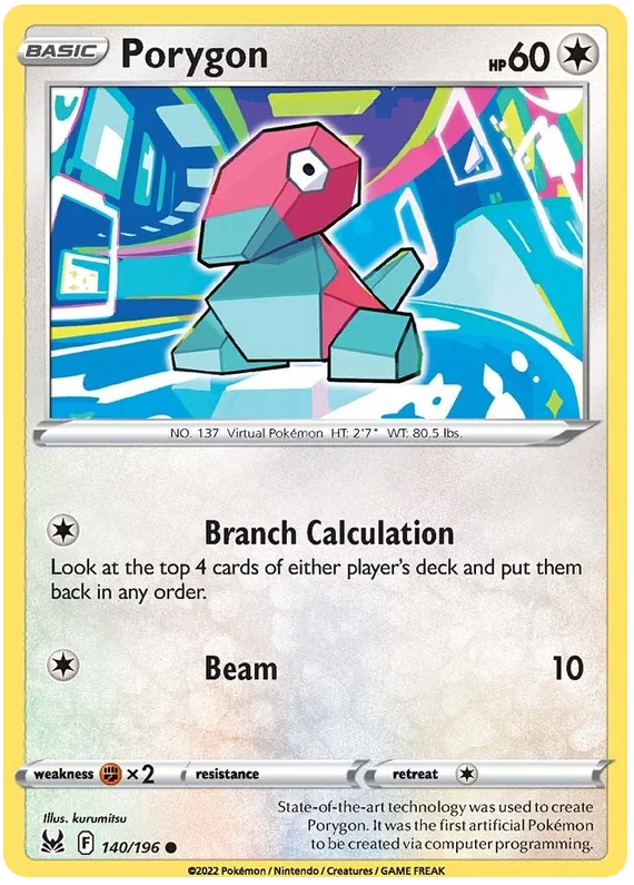 Porygon Lost Origin Pokemon Single Card 140/196