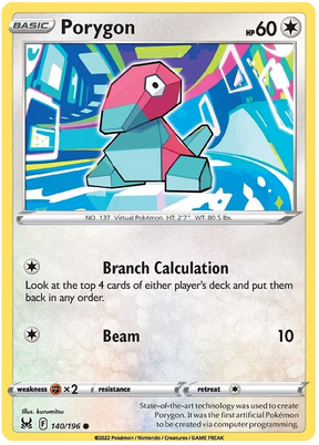 Porygon Lost Origin Pokemon Single Card 140/196