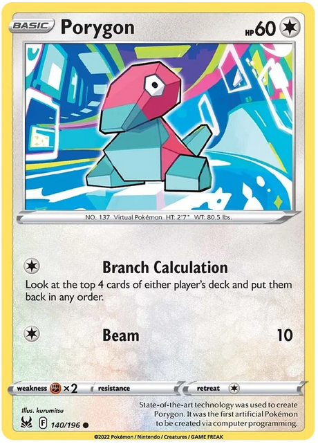 Porygon Lost Origin Pokemon Single Card 140/196