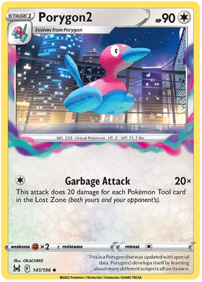 Porygon2 Lost Origin Pokemon Single Card 141/196