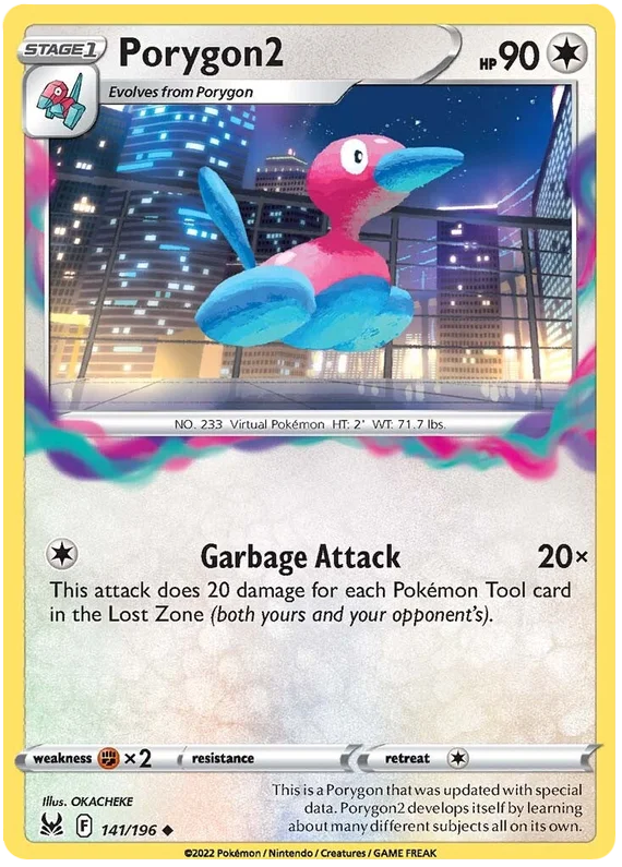 Porygon2 Lost Origin Pokemon Single Card 141/196
