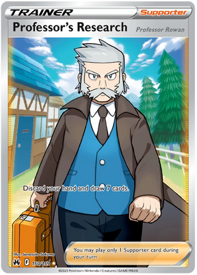 Professor's Research Professor Rowan Full Art Crown Zenith Pokemon Card Single