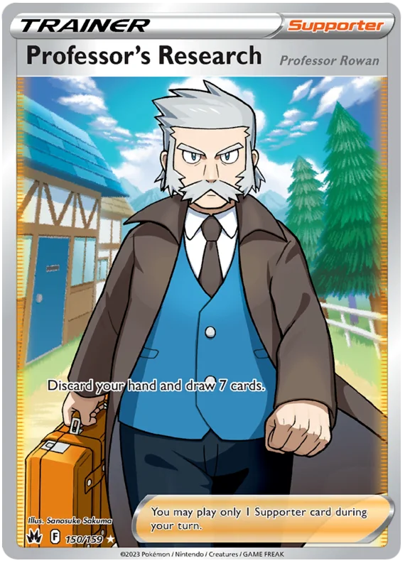 Professor's Research Professor Rowan Full Art Crown Zenith Pokemon Card Single