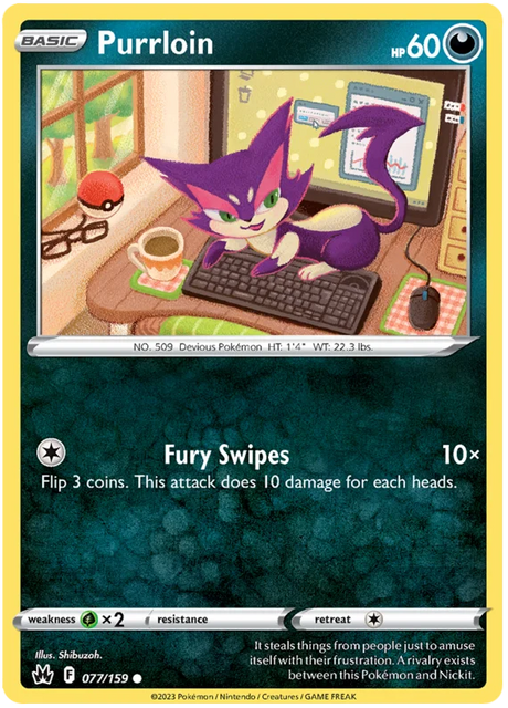 Purrloin Crown Zenith Pokemon Card Single