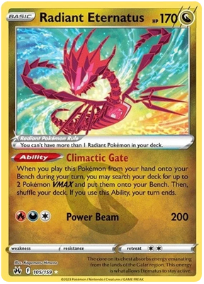Radiant Eternatus Crown Zenith Pokemon Card Single