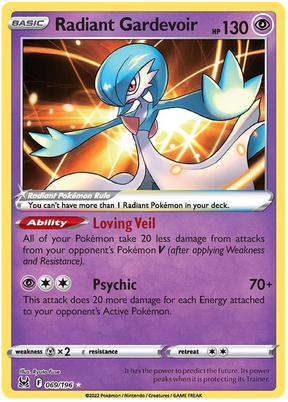 Radiant Gardevoir Lost Origin Pokemon Single Card 069/196