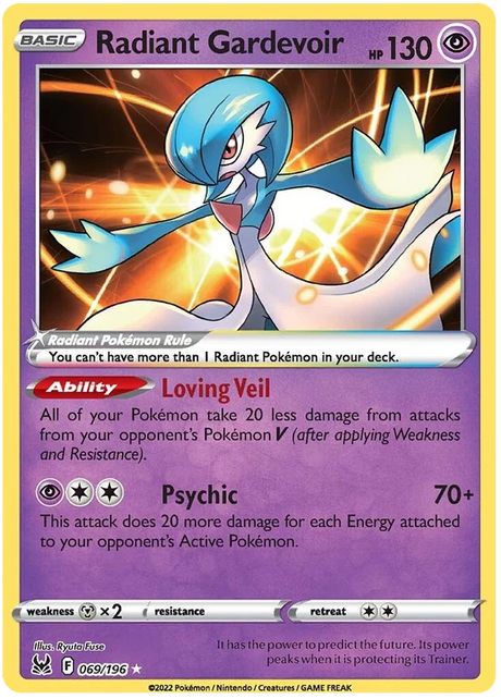 Radiant Gardevoir Lost Origin Pokemon Single Card 069/196