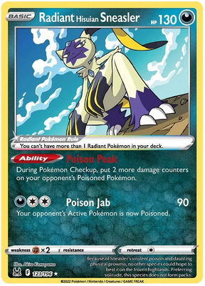 Radiant Hisuian Sneasler Lost Origin Pokemon Single Card 123/196