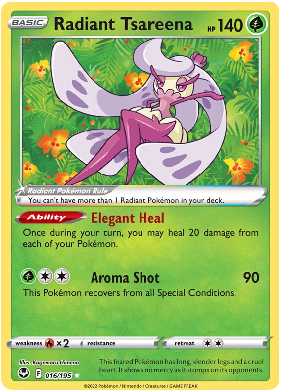 Radiant Tsareena Silver Tempest Pokemon Card Single