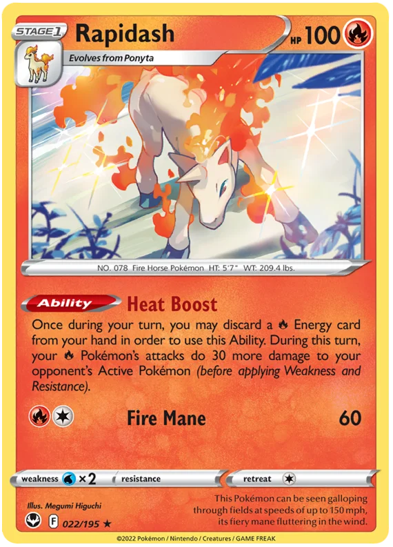 Rapidash Silver Tempest Pokemon Card Single