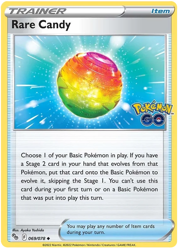 Rare Candy Pokemon GO Card Singles 069/078