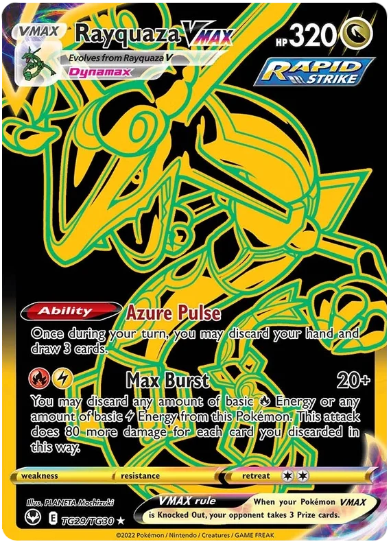 Rayquaza VMAX Gold Silver Tempest Trainer Gallery Pokemon Card Single