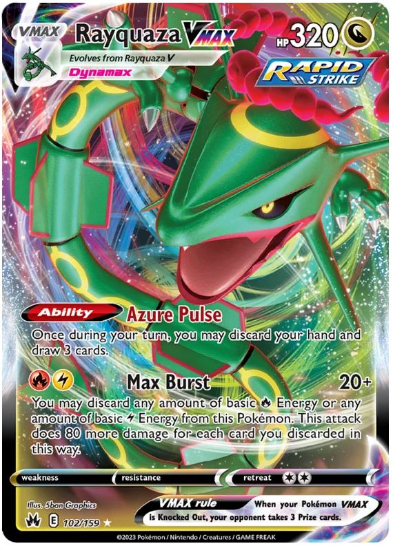 Rayquaza VMAX 102 Crown Zenith Pokemon Card Single