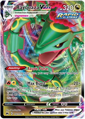 Rayquaza VMAX 102 Crown Zenith Pokemon Card Single