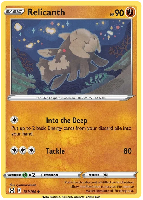 Relicanth Lost Origin Pokemon Single Card 101/196