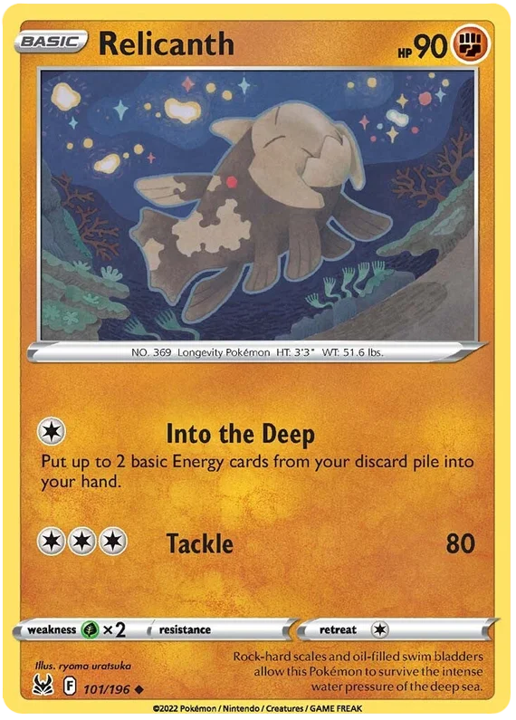 Relicanth Lost Origin Pokemon Single Card 101/196